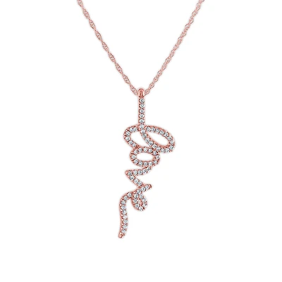 1/5 CTW Natural Diamond Fashion Love 18-inch Pendant in 10KT Rose Gold
