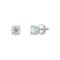 Signature Certificate EcoLove 1 CTW Round Lab Grown Diamond Solitaire Stud Earrings in 14KT White Gold