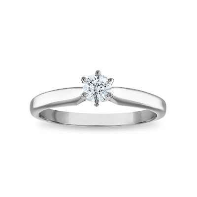 Signature Certificate EcoLove 1/3 CTW Round Lab Grown Diamond Solitaire Engagement Ring in 14KT White Gold