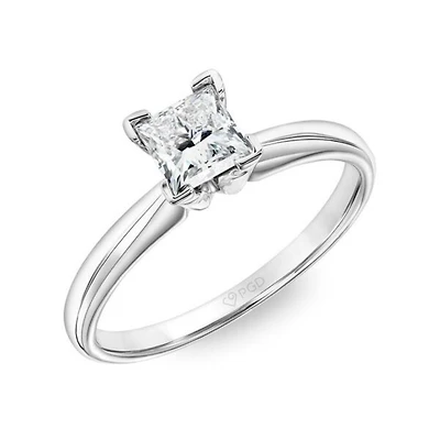 Signature Certificate EcoLove 1 1/4 CTW Princess Cut Lab Grown Diamond Solitaire Engagement Ring in 14KT White Gold