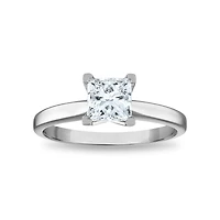 Signature Certificate EcoLove 1 CTW Princess Cut Lab Grown Diamond Solitaire Engagement Ring in 14KT White Gold