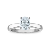 Signature Certificate EcoLove 1 CTW Oval Lab Grown Diamond Solitaire Engagement Ring in 14KT White Gold