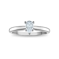 Signature Certificate EcoLove 1/2 CTW Pear Lab Grown Diamond Solitaire Engagement Ring in 14KT White Gold