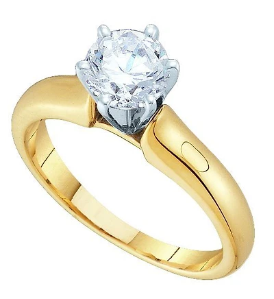 Signature Certificate 1/2 CTW Natural Diamond Solitaire Engagement Ring in 14KT Yellow Gold