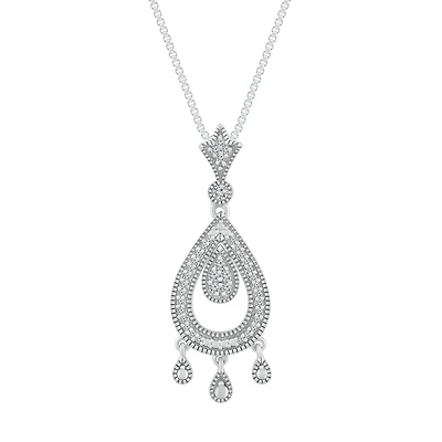 1/10 CTW Diamond Chandelier 18-inch Pendant in Sterling Silver