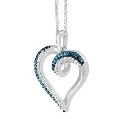 1/10 CTW Diamond Heart 18-inch Pendant in Sterling Silver
