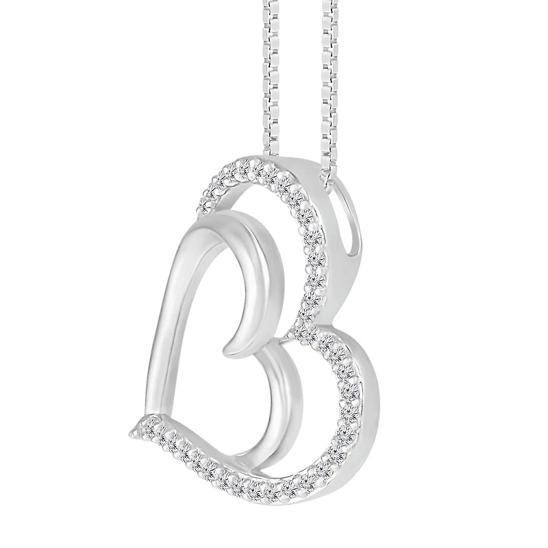 1/10 CTW Diamond Heart 18-inch Pendant in Sterling Silver
