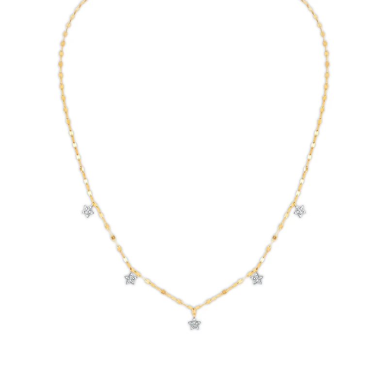 Diamond Accent 18-inch Stars Necklace in 10KT Yellow Gold