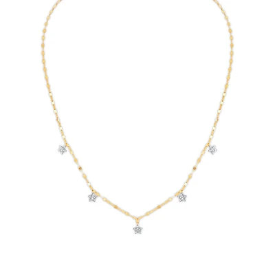 Diamond Accent 18-inch Stars Necklace in 10KT Yellow Gold