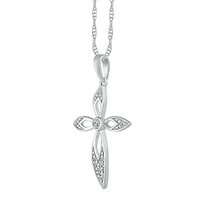1/15 CTW Diamond Cross 18-inch Pendant in 10KT White Gold