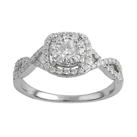 1/2 CTW Natural Diamond Engagement Ring in 10KT White Gold