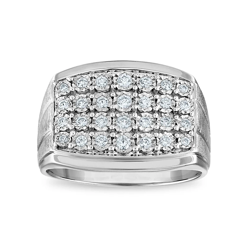 1/2 CTW Natural Diamond Illusion Set Ring in Sterling Silver