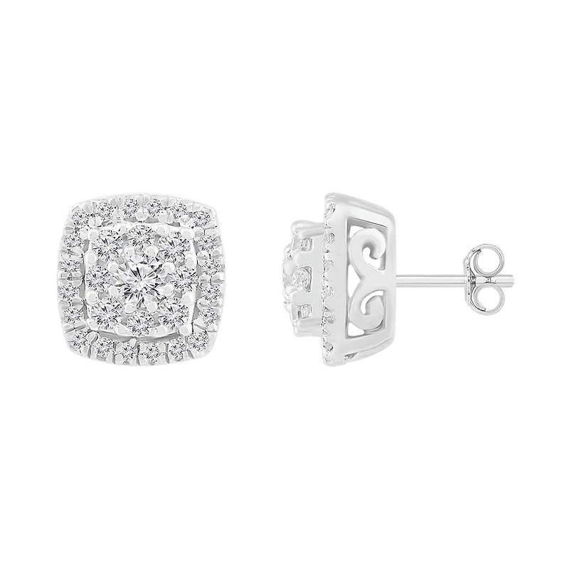 1/3 CTW Diamond Fashion Stud Earrings in 10KT White Gold