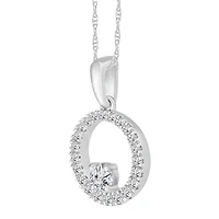1/4 CTW Diamond Circle 18-inch Pendant in 10KT White Gold