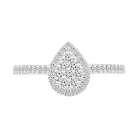1/4 CTW Diamond Fashion Pear Shaped Ring in 10KT White Gold