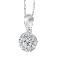 1/4 CTW Diamond Halo 18-inch Pendant in 10KT White Gold
