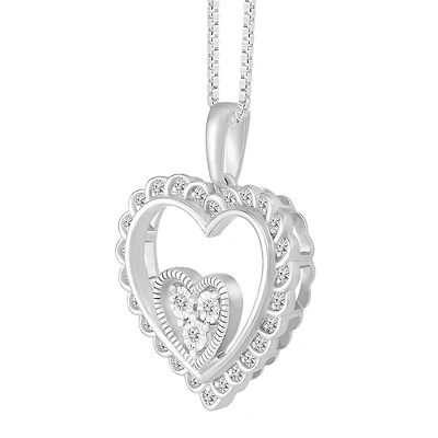 1/5 CTW Diamond Heart 18-inch Pendant in Sterling Silver