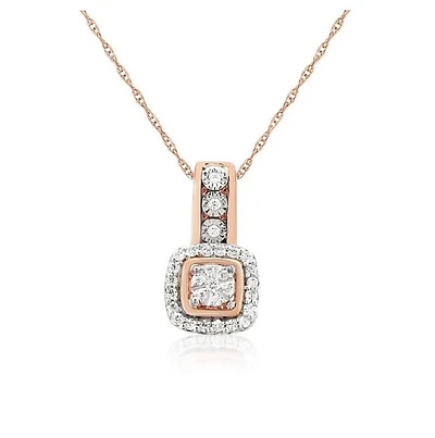 1/7 CTW Natural Diamond Fashion 18-inch Pendant in 10KT Rose Gold