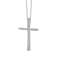 1/8 CTW Diamond Cross 18-inch Pendant in Sterling Silver