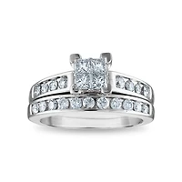 1 CTW Natural Diamond Classic Bridal Set in 10KT White Gold