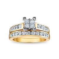 1 CTW Natural Diamond Classic Bridal Set in 10KT Yellow Gold