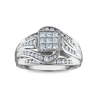 1 CTW Natural Diamond Engagement Ring in 10KT White Gold