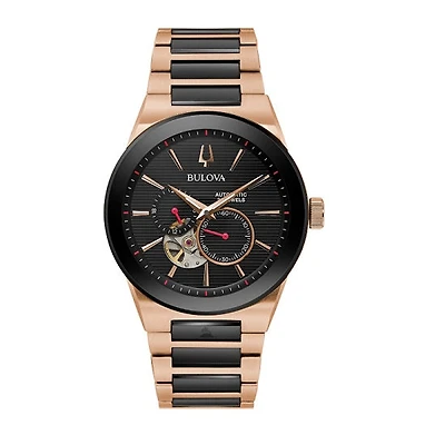 Bulova GRAMMY®. Watch with 41MM Black Round Dial and Stainless Steel Bracelet. 98A236