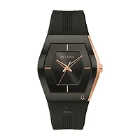 Bulova Futuro Watch with 40X46MM Black Tonneau Dial and Silicone Strap. 97A163