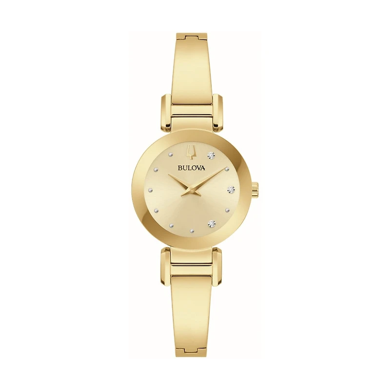 Bulova Marc Anthony Collection 26MM Diamond Dial and Stainless Steel Bangle Bracelet Watch. 97P164