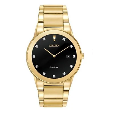 Citizen Watch with 40MM Black Round Dial and Stainless Steel Bracelet. AU1062-56G