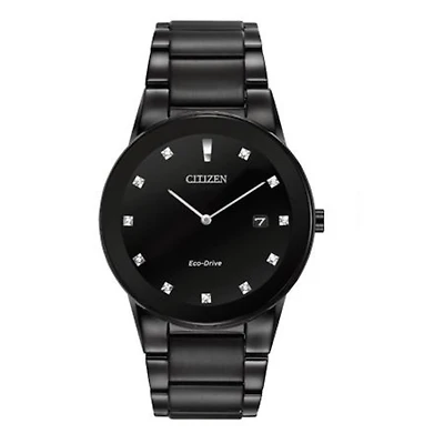 Citizen Watch with 40MM Black Round Dial and Stainless Steel Bracelet. AU1065-58G