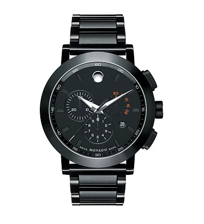 Movado Black Chronograph Watch. 0607001
