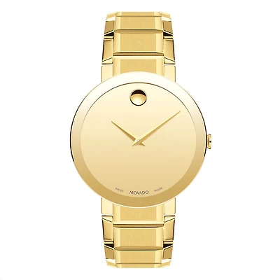 Movado Watch with 39MM Yellow Round Dial and Stainless Steel Bracelet. 0607180