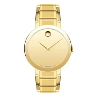 Movado Watch with 39MM Yellow Round Dial and Stainless Steel Bracelet. 0607180