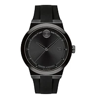 Movado BOLD Fusion with 42MM Black Round Dial and Silicone Strap. 3600621