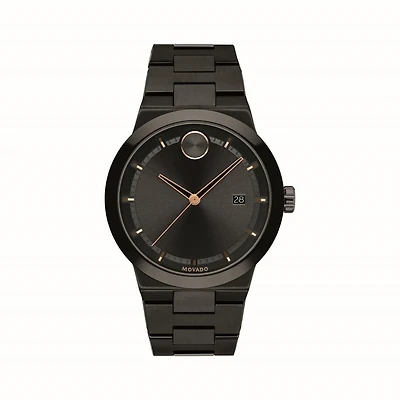 Movado BOLD Fusion with 42MM Black and Rosetone Accent Dial. 3600662