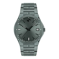 Movado Watch with 41MM Grey Round Dial and Stainless Steel Bracelet. PVD-Finish 0607515