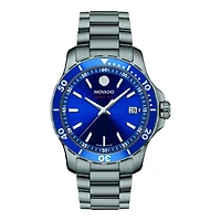 Movado Watch with 40MM Blue Round Dial and Stainless Steel Bracelet. 2600159