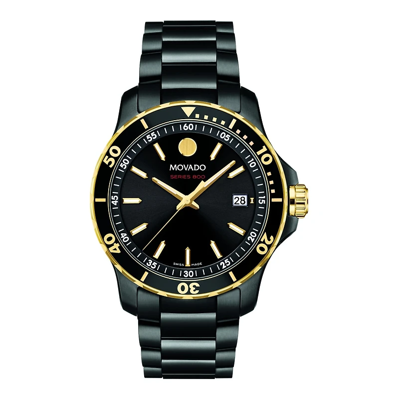 Movado Watch with 40MM Black Round Dial and Stainless Steel Bracelet. 2600161