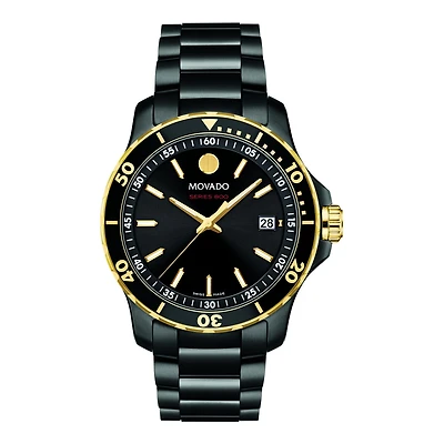 Movado Watch with 40MM Black Round Dial and Stainless Steel Bracelet. 2600161