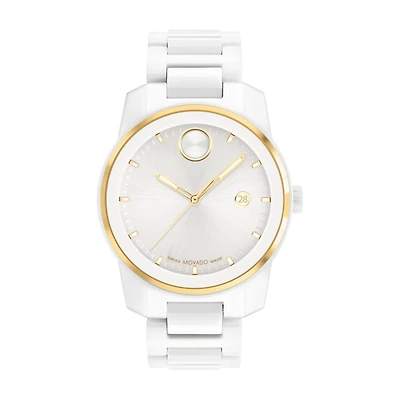 Movado BOLD Verso 42MM White Ceramic Watch. 3600900