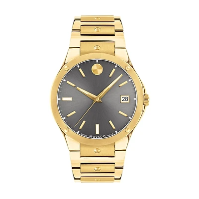 Movado SE 41MM Grey Dial and Yellowtone Stainless Steel Watch. 0607707