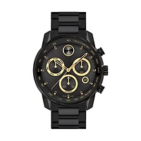 Movado BOLD Verso with 44MM Chrono Dial and Black Stainless Steel Bracelet. 3600906