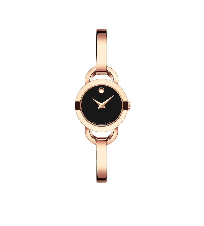 Movado Watch with 22MM Black Round Dial and Stainless Steel Bracelet. 0607065
