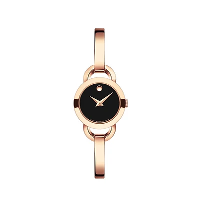 Movado Watch with 22MM Black Round Dial and Stainless Steel Bracelet. 0607065