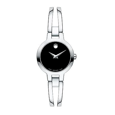 Movado Watch with 24MM Black Round Dial and Stainless Steel Bracelet. 0607153