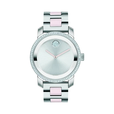 Movado BOLD with 36MM Silvertone Round Dial and Stainless Steel Bracelet. 3600784