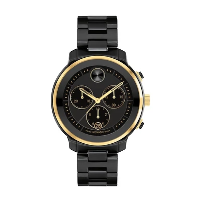 Movado BOLD Verso with 40MM Black Round Dial and and Ceramic Bracelet. 3600932