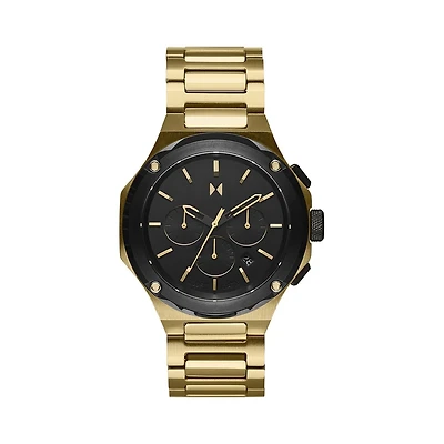 MVMT Raptor 46MM Chronograph Dial Goldtone Stainless Steel Watch. 28000150-D