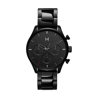 MVMT Airhawk 42MM Black Chronograph Watch in Black Stainless Steel. 28000232-D